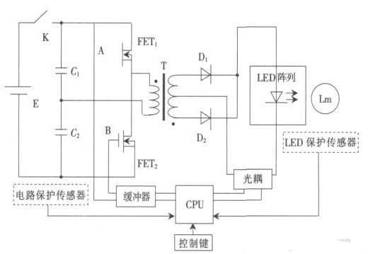  圖2 為LED陣列智能驅(qū)動實驗電路