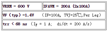 HFM200M60MD主要參數(shù)