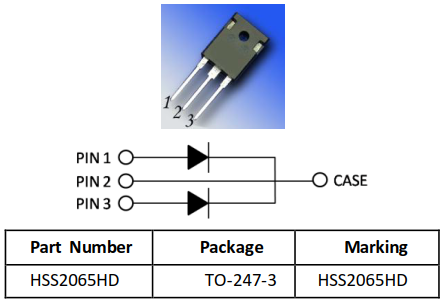 TO-247封裝650V/20A碳化硅二極管