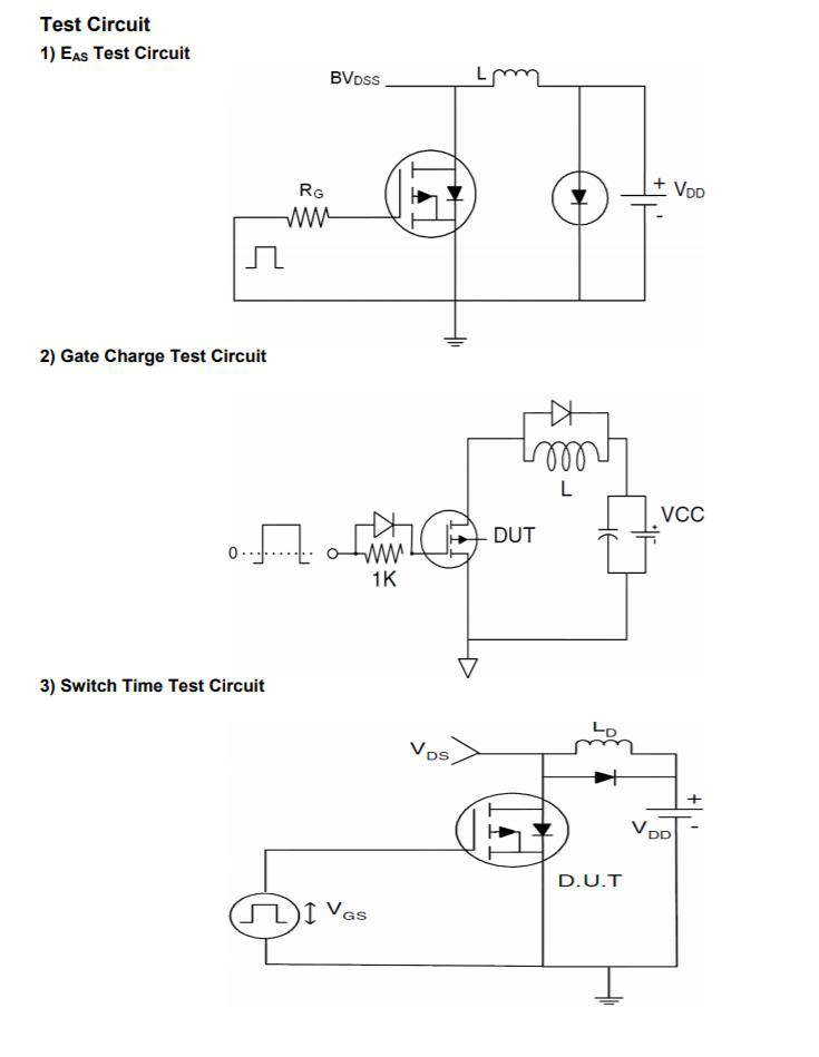 大電流PMOS 520A/60V場效應(yīng)管測試電路