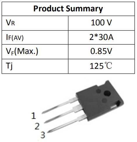 60A100V肖特基二極管替換MBR60100PT